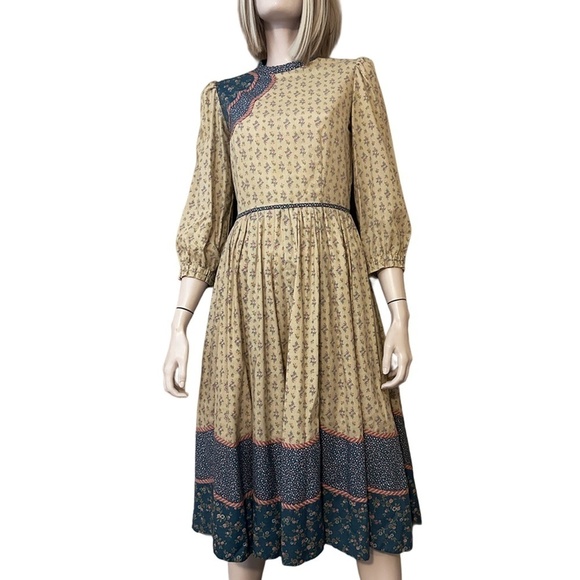 Suttles & Seawinds Vintage Victorian Dress House on Prairie Cottagecore Cotton - Picture 13 of 15